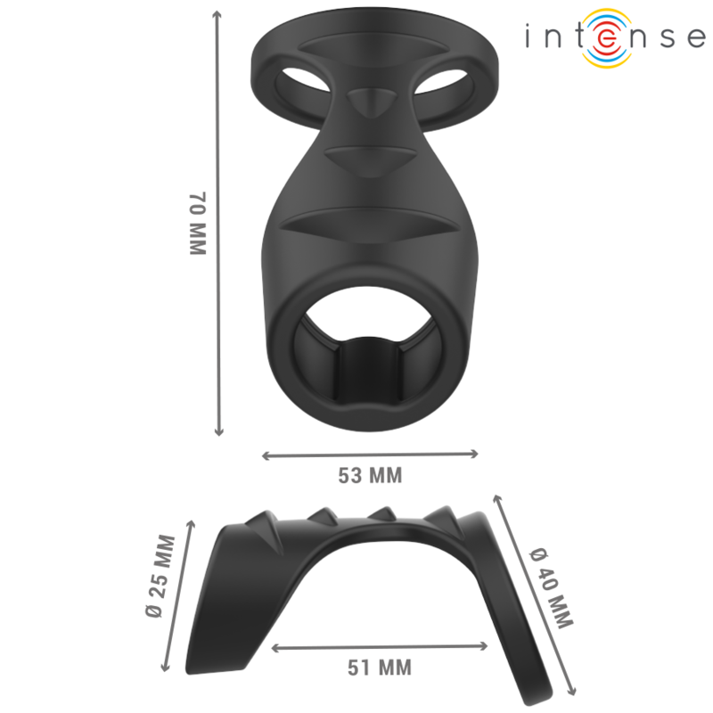 INTENSE - THEO DOUBLE SILICONE PENIS RING BLACK MODEL 3 - My naughty haven #