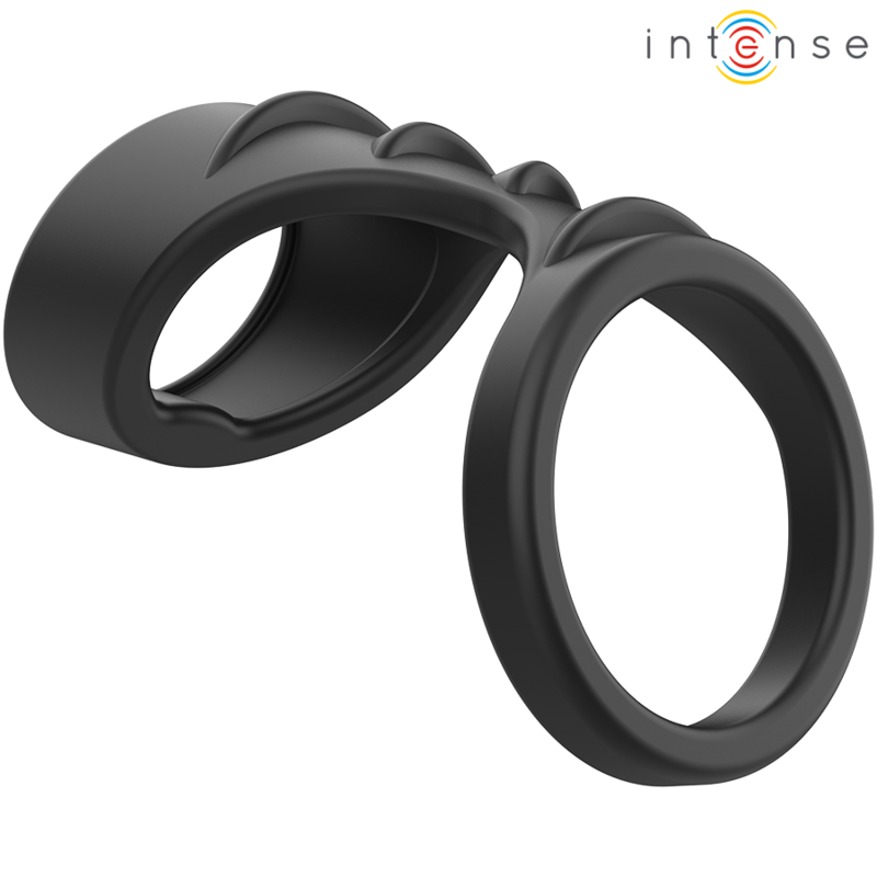 INTENSE - THEO DOUBLE SILICONE PENIS RING BLACK MODEL 3 - My naughty haven #