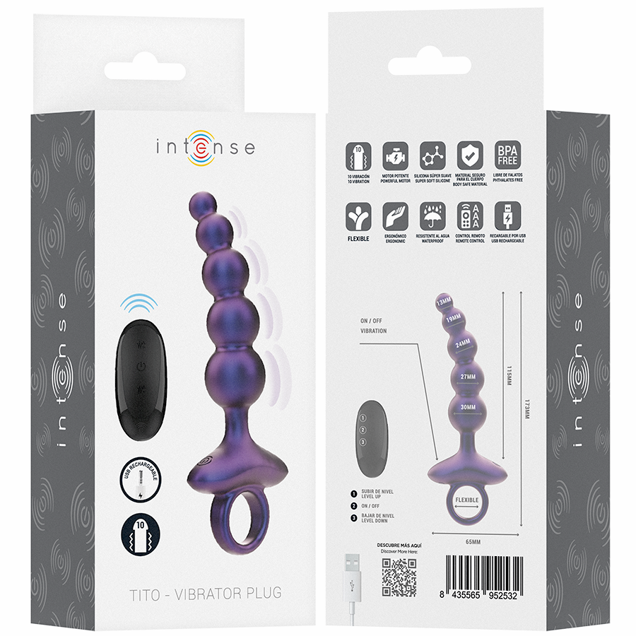 INTENSE - TITO VIBRATING ANAL PLUG MODEL 3 REMOTE CONTROL - My naughty haven #