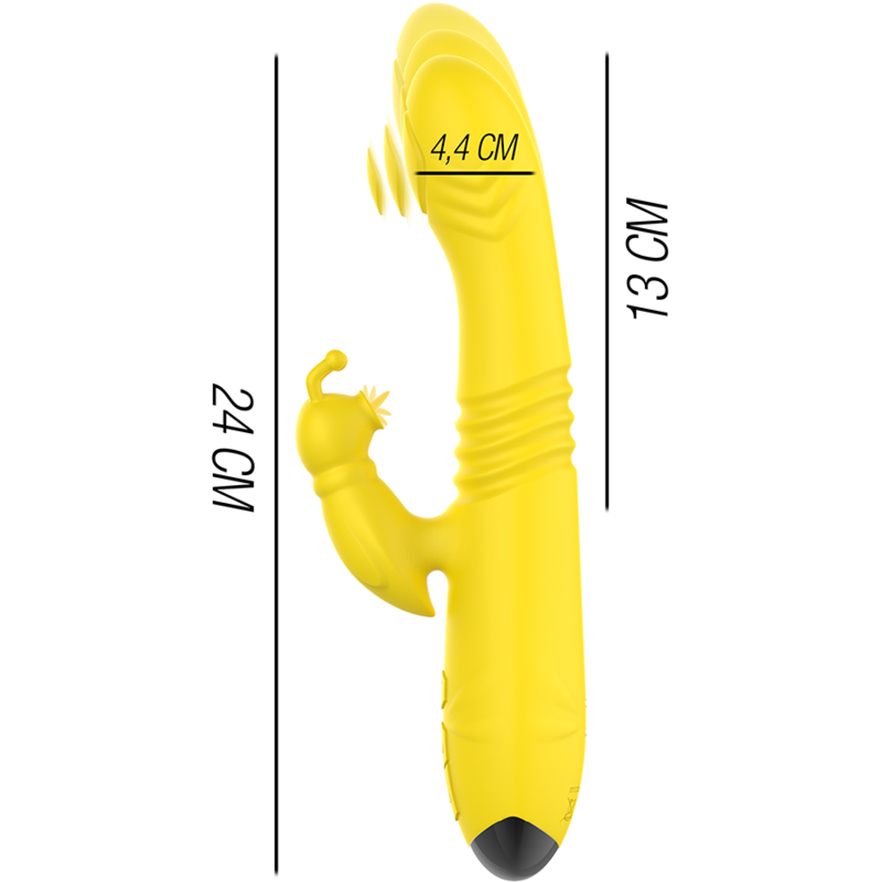 INTENSE - TOKY MULTIFUNCTION VIBRATOR UP & DOWN WITH CLITORAL STIMULATOR YELLOW - My naughty haven #
