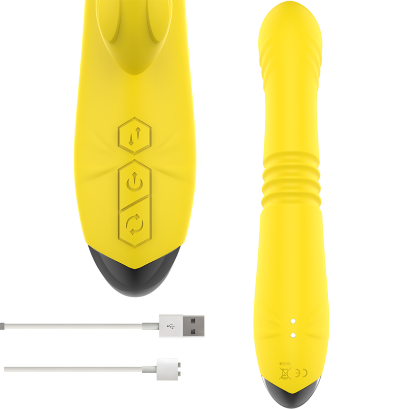 INTENSE - TOKY MULTIFUNCTION VIBRATOR UP & DOWN WITH CLITORAL STIMULATOR YELLOW - My naughty haven #
