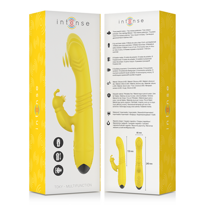 INTENSE - TOKY MULTIFUNCTION VIBRATOR UP & DOWN WITH CLITORAL STIMULATOR YELLOW - My naughty haven #