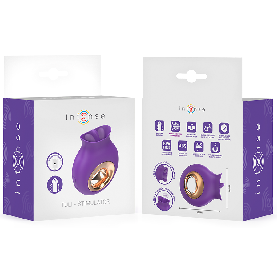 INTENSE - TULI CLITORIS STIMULATOR 9 VIBRATIONS & 9 OSCILLATIONS PURPLE - My naughty haven #