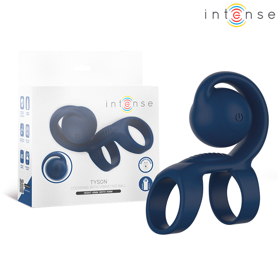 INTENSE - TYSON COCK RING WITH VIBRATING BALL Ø 3.2 CM - My naughty haven #
