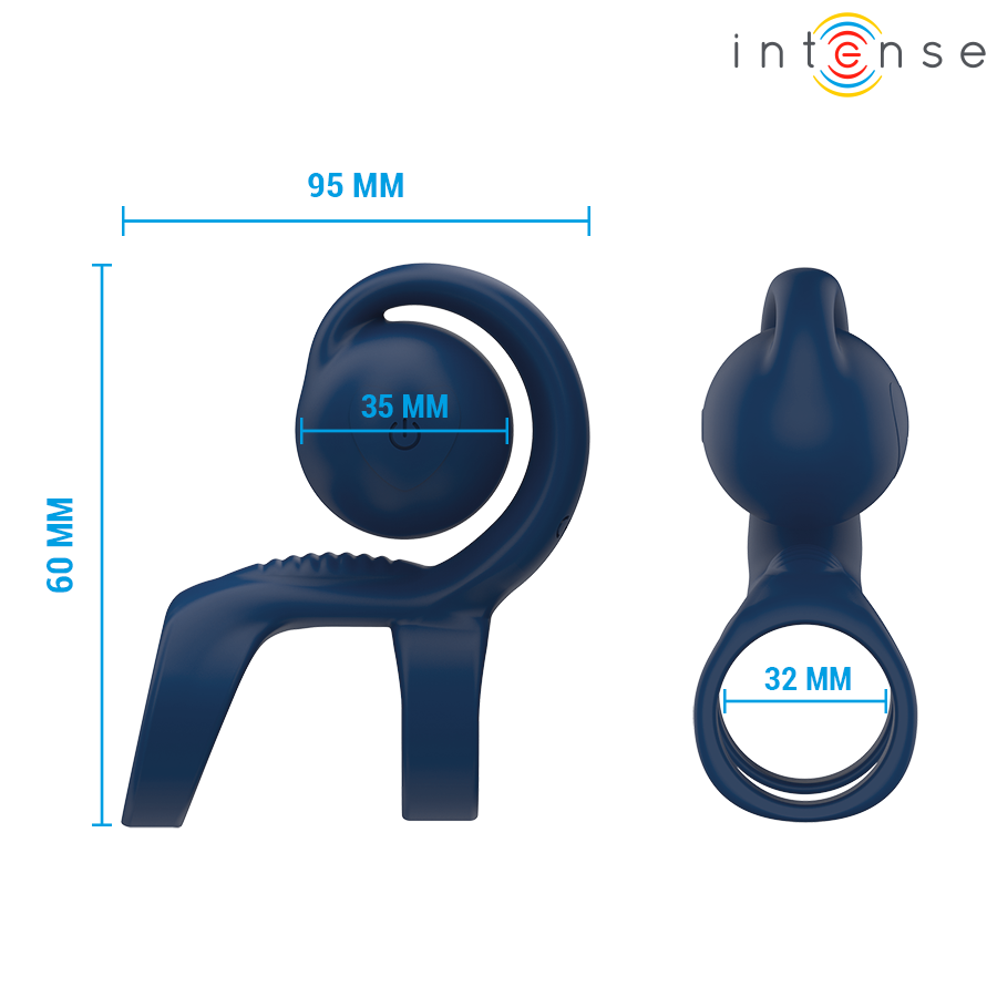 INTENSE - TYSON COCK RING WITH VIBRATING BALL Ø 3.2 CM - My naughty haven #