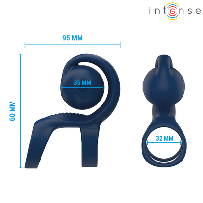INTENSE - TYSON COCK RING WITH VIBRATING BALL Ø 3.2 CM - My naughty haven #
