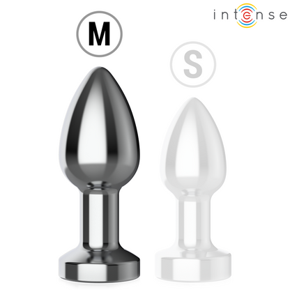 INTENSE - VIBRATING METAL ANAL PLUG WITH LED LIGHTS AND REMOTE CONTROL - SIZE M - My naughty haven #