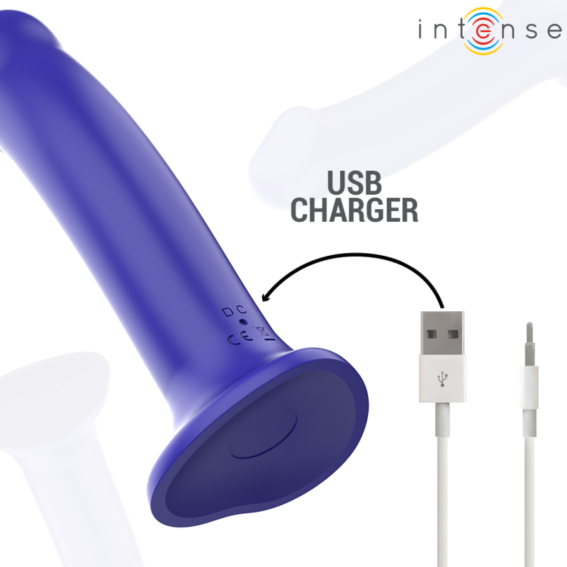 INTENSE - VICTORIA VIBRATOR WITH SUCTION CUP 10 VIBRATIONS DARK BLUE REMOTE CONTROL - My naughty haven #
