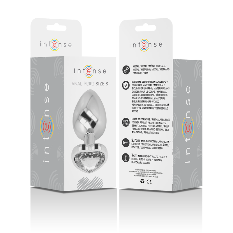 INTENSE - WHITE HEART ALUMINUM METAL ANAL PLUG SIZE S - My naughty haven #