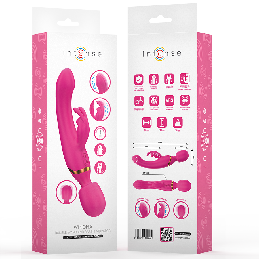 INTENSE - WINONA DOUBLE VIBRATOR RABBIT & WAND - My naughty haven #