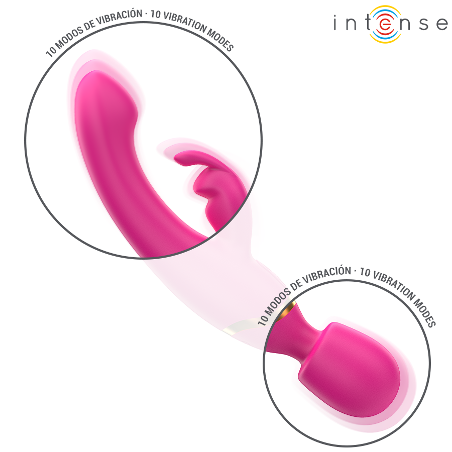 INTENSE - WINONA DOUBLE VIBRATOR RABBIT & WAND - My naughty haven #
