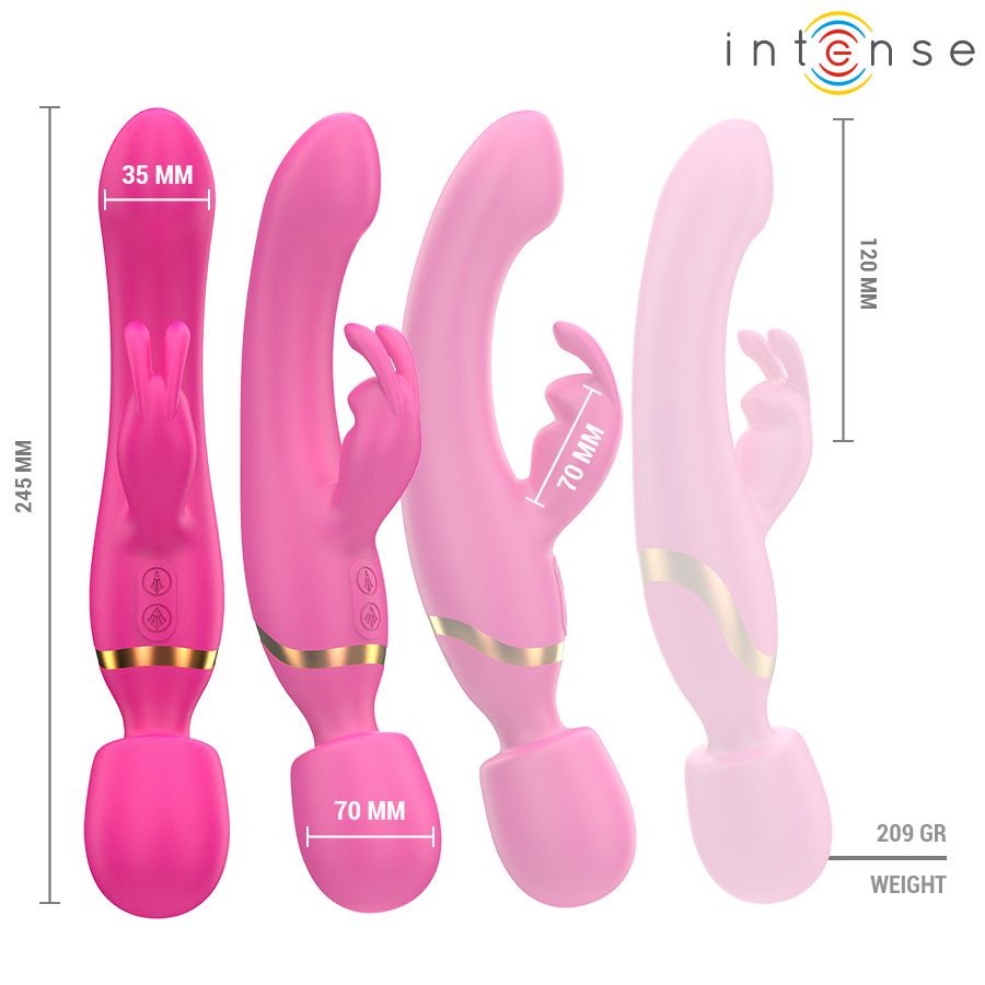 INTENSE - WINONA DOUBLE VIBRATOR RABBIT & WAND - My naughty haven #