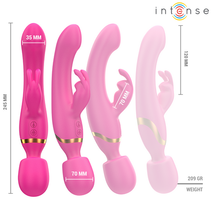 INTENSE - WINONA DOUBLE VIBRATOR RABBIT & WAND - My naughty haven #