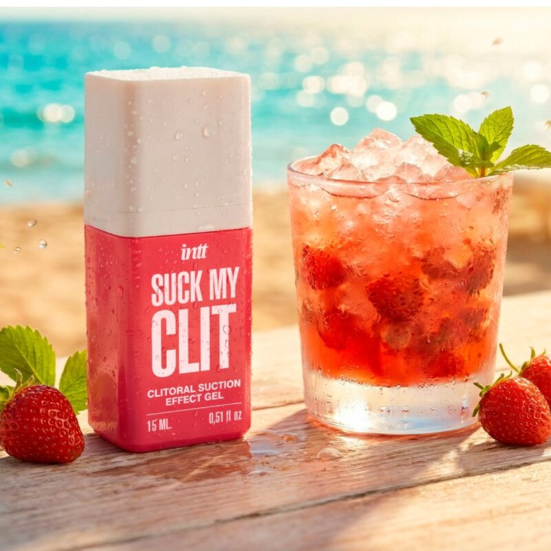 INTT - SUCK MY CLIT SUCTION EFFECT GEL WILD STRAWBERRY 15 ML - My naughty haven #