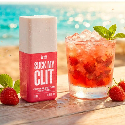 INTT - SUCK MY CLIT SUCTION EFFECT GEL WILD STRAWBERRY 15 ML - My naughty haven #