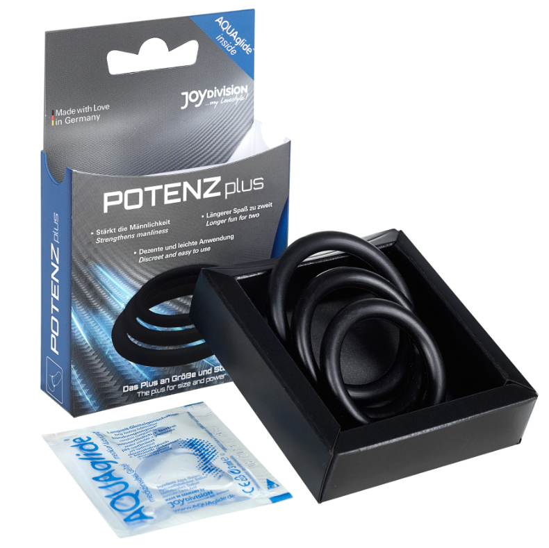 JOYDIVISION POTENZDUO - PLUS 3 BLACK RINGS SET - S, M, L - My naughty haven #
