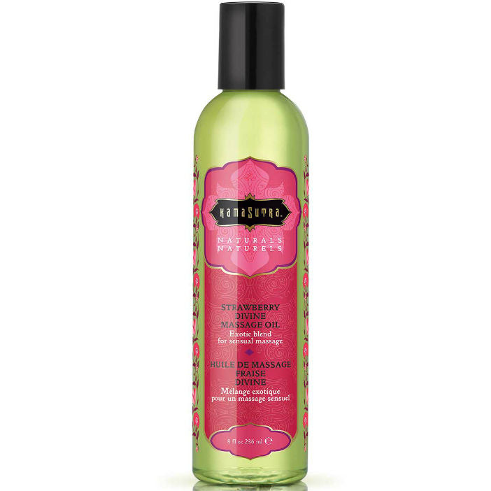 KAMASUTRA - NATURALS DIVINE STRAWBERRY MASSAGE OIL 236ML - My naughty haven #