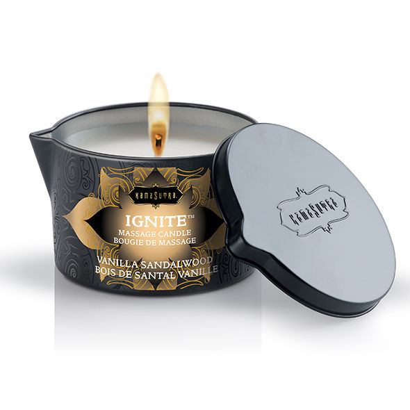 KAMASUTRA - VANILLA AND SANDALWOOD MASSAGE CANDLE 170 GR - My naughty haven #