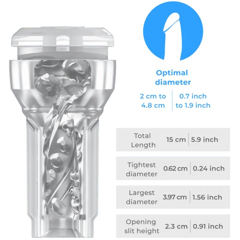 KIIROO - FEEL POCKET STROKER CRYSTAL BY KIIROO TRANSPARENT - My naughty haven #
