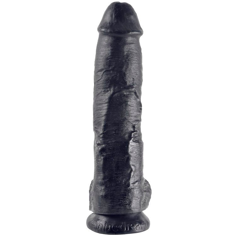 KING COCK - 10 DILDO BLACK WITH BALLS 25.4 CM - My naughty haven #