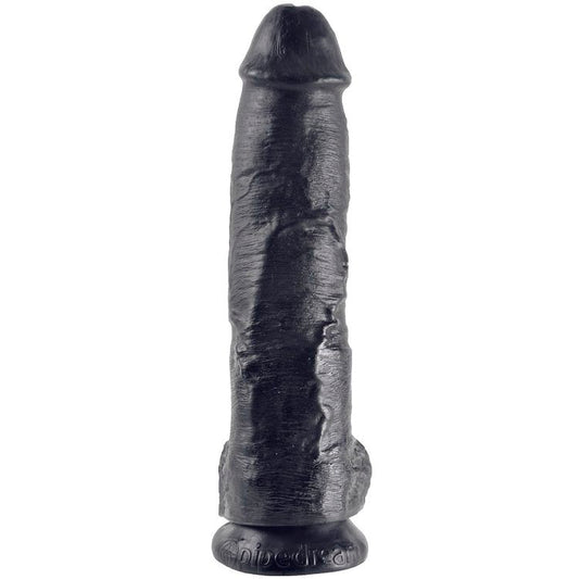 KING COCK - 10 DILDO BLACK WITH BALLS 25.4 CM - My naughty haven #