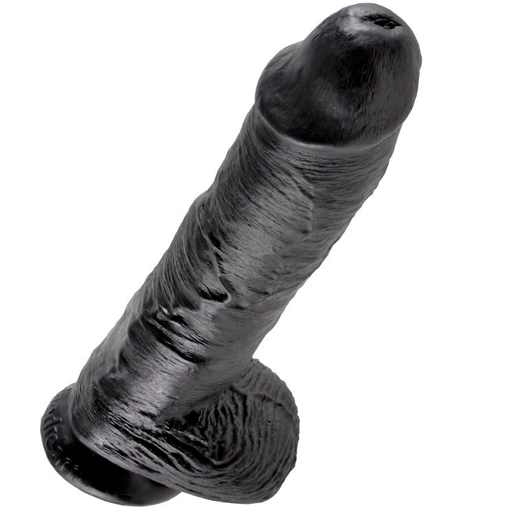 KING COCK - 10 DILDO BLACK WITH BALLS 25.4 CM - My naughty haven #
