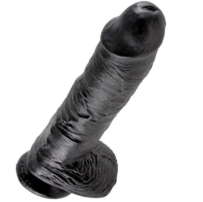 KING COCK - 10 DILDO BLACK WITH BALLS 25.4 CM - My naughty haven #