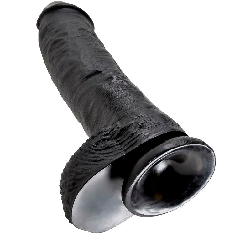 KING COCK - 10 DILDO BLACK WITH BALLS 25.4 CM - My naughty haven #