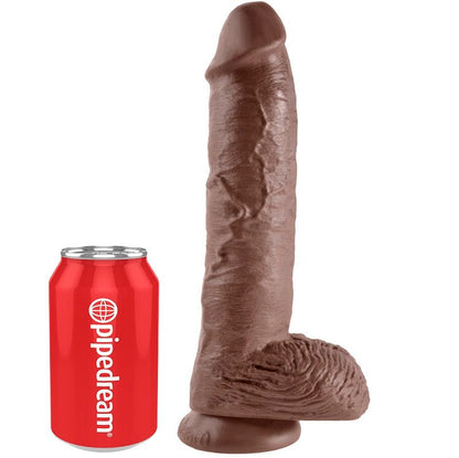 KING COCK - 10 DILDO BROWN WITH BALLS 25.4 CM - My naughty haven #