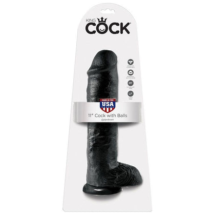 KING COCK - 11 DILDO BLACK WITH BALLS 28 CM - My naughty haven #