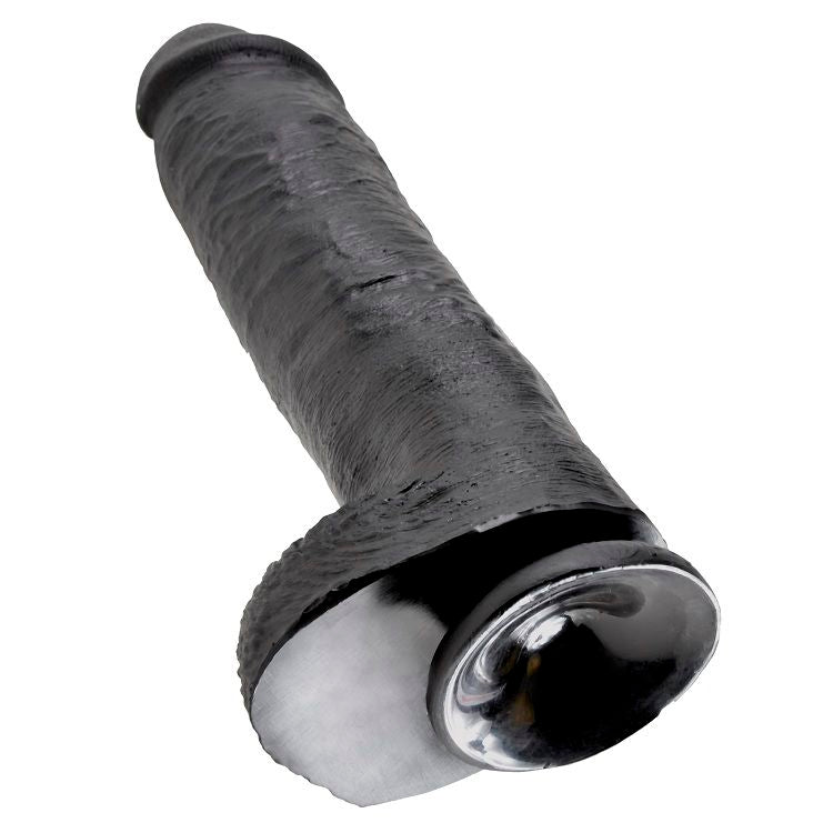 KING COCK - 11 DILDO BLACK WITH BALLS 28 CM - My naughty haven #