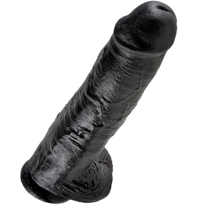 KING COCK - 11 DILDO BLACK WITH BALLS 28 CM - My naughty haven #