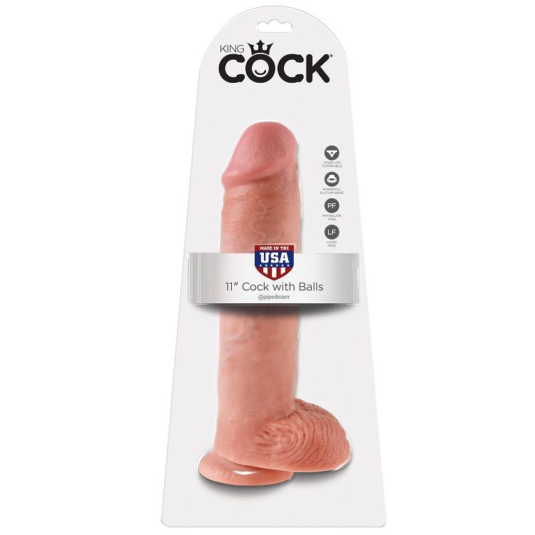 KING COCK - 11 DILDO FLESH WITH BALLS 28 CM - My naughty haven #