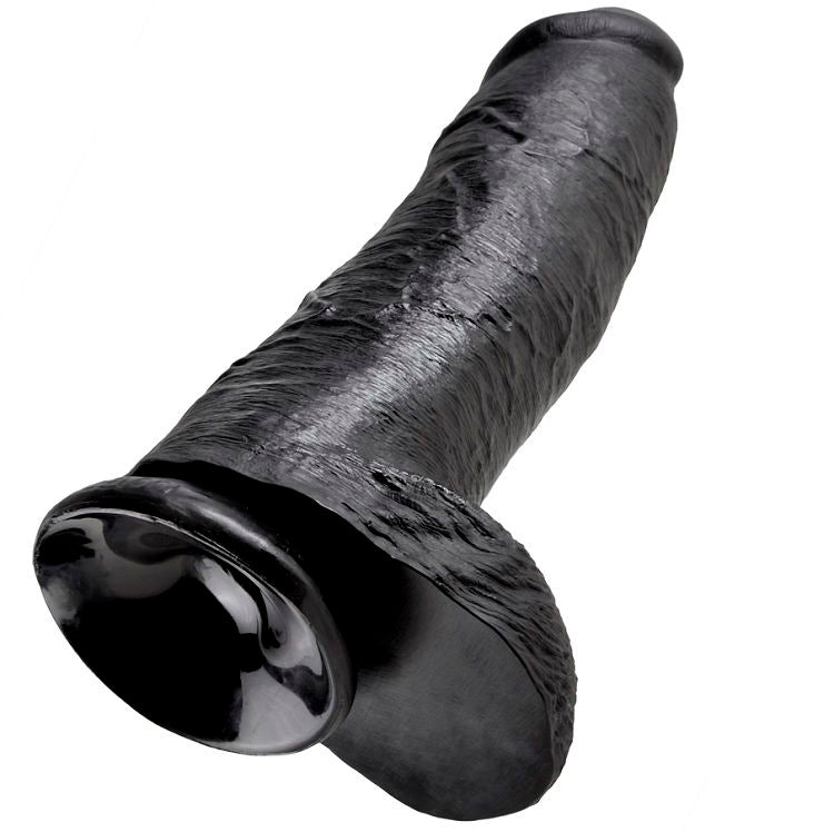 KING COCK - 12 DILDO BLACK WITH BALLS 30.48 CM - My naughty haven #