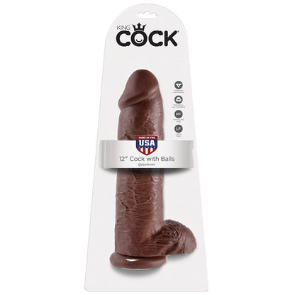 KING COCK - 12 DILDO BROWN WITH BALLS 30.48 CM - My naughty haven #