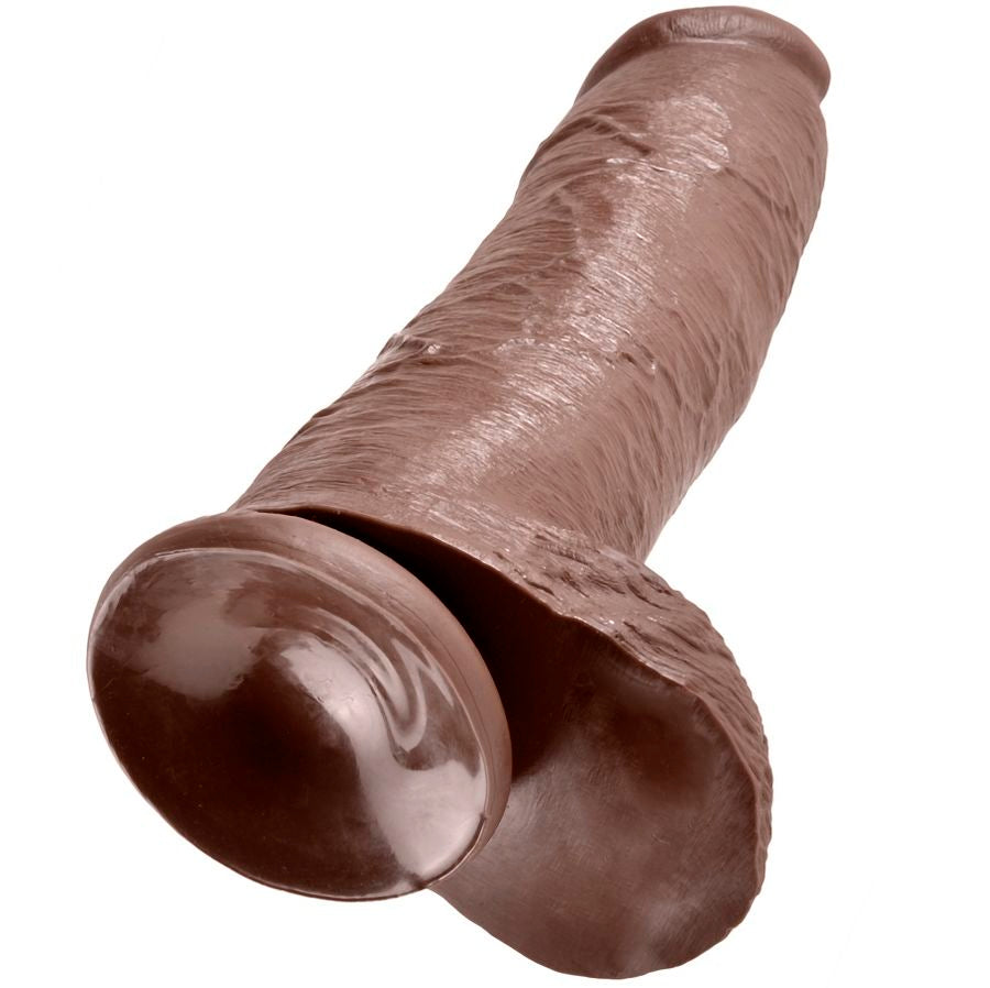 KING COCK - 12 DILDO BROWN WITH BALLS 30.48 CM - My naughty haven #
