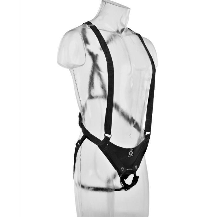 KING COCK - 25.5 CM HOLLOW STRAP-ON SUSPENDER SYSTEM FLESH - My naughty haven #