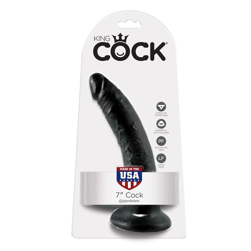 KING COCK - 7 DILDO BLACK 17.8 CM - My naughty haven #