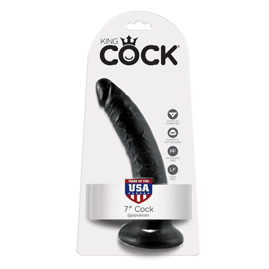 KING COCK - 7 DILDO BLACK 17.8 CM - My naughty haven #