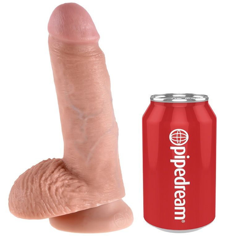 KING COCK - 7 DILDO FLESH WITH BALLS 17.8 CM - My naughty haven #