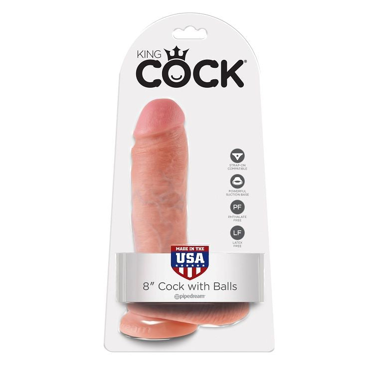 KING COCK - 8 DILDO FLESH WITH BALLS 20.3 CM - My naughty haven #