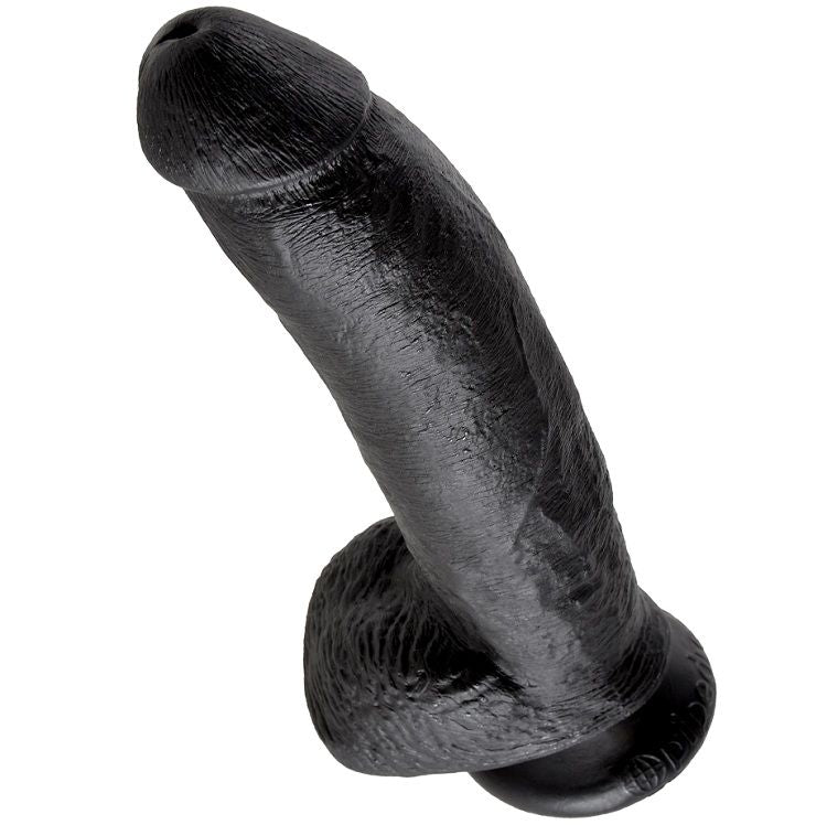 KING COCK - 9 DILDO BLACK WITH BALLS 22.9 CM - My naughty haven #