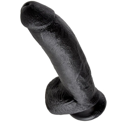 KING COCK - 9 DILDO BLACK WITH BALLS 22.9 CM - My naughty haven #