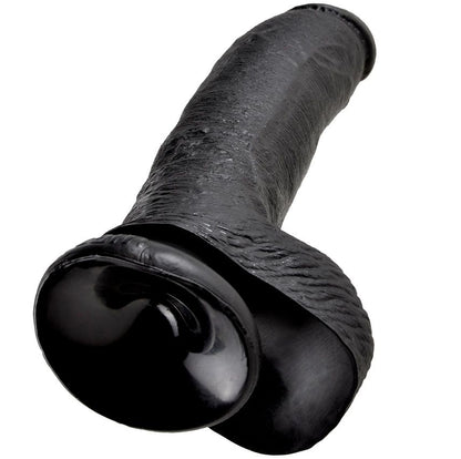 KING COCK - 9 DILDO BLACK WITH BALLS 22.9 CM - My naughty haven #
