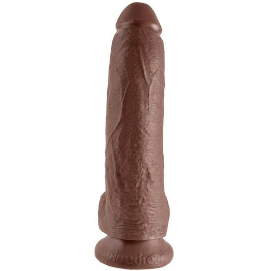 KING COCK - 9 DILDO BROWN WITH BALLS 22.9 CM - My naughty haven #