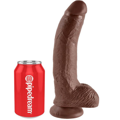 KING COCK - 9 DILDO BROWN WITH BALLS 22.9 CM - My naughty haven #