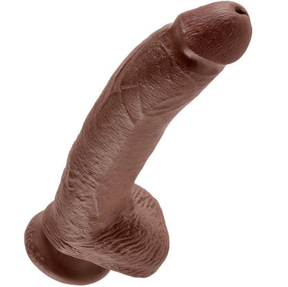 KING COCK - 9 DILDO BROWN WITH BALLS 22.9 CM - My naughty haven #
