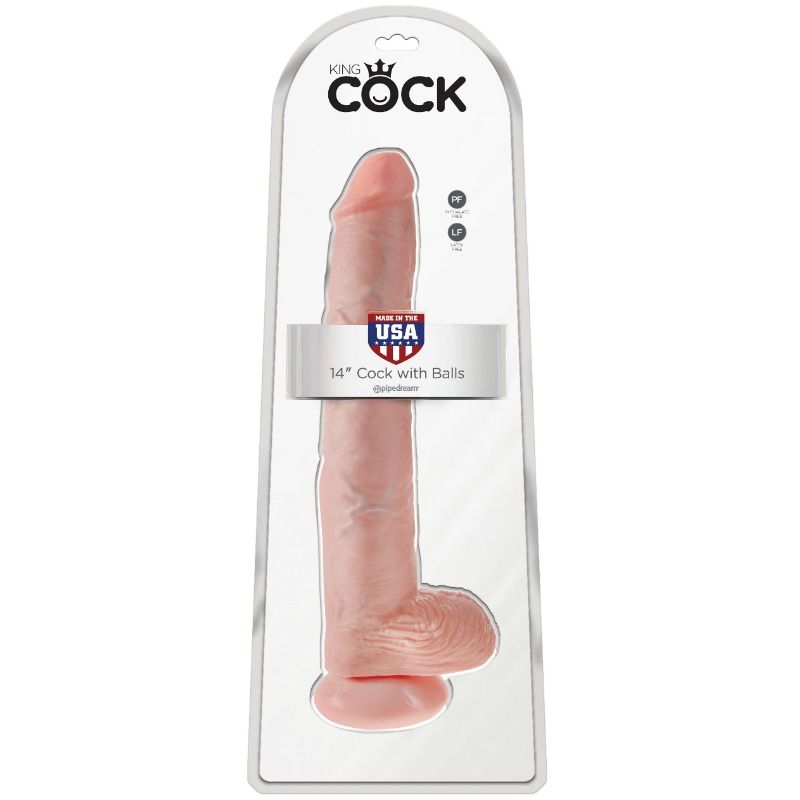 KING COCK - DILDO WITH BALLS 35.6 CM FLESH - My naughty haven #