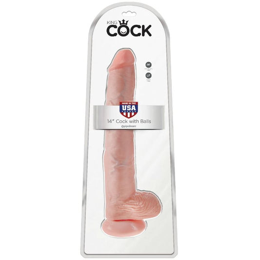 KING COCK - DILDO WITH BALLS 35.6 CM FLESH - My naughty haven #