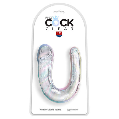 KING COCK - DOUBLE TROUBLE DOUBLE DILDO 33 CM CLEAR - My naughty haven #
